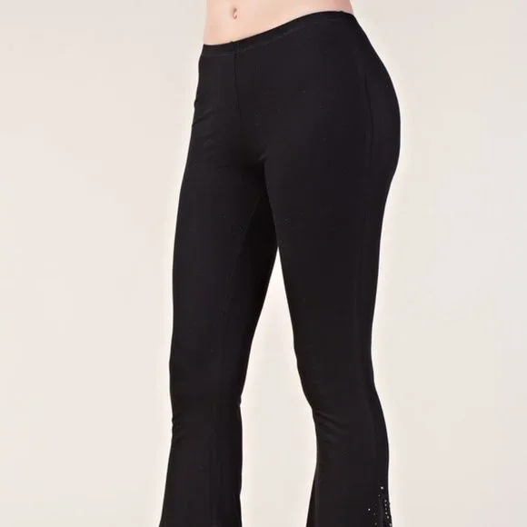 NEW VOCAL BELL BOTTOM bling crochet lace flared pants SM-4X BLK BOHO chic party - Picture 3 of 5